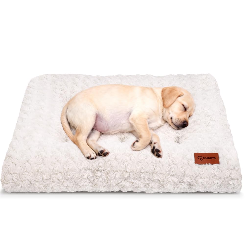 Dog Bed Crate Pad Plush Soft Dog Crate Bed for Medium Dogs and Cats Washable Anti-Slip Kennel Crate Mats for Sleeping and Anti Anxiety M
