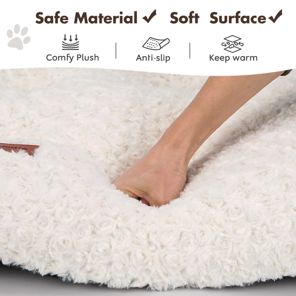 Dog Bed Crate Pad Plush Soft Dog Crate Bed for Medium Dogs and Cats Washable Anti-Slip Kennel Crate Mats for Sleeping and Anti Anxiety M