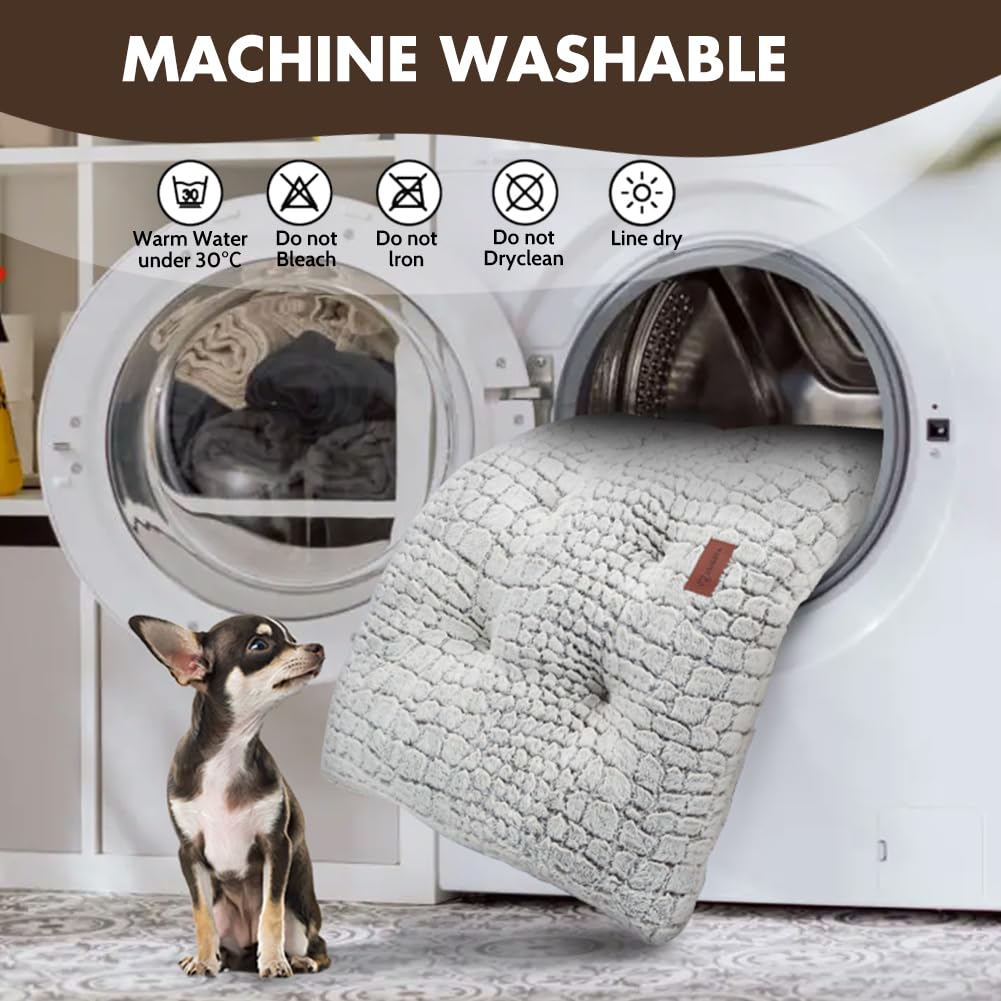 Dog Bed Crate Pad Plush Soft Dog Crate Bed for Medium Dogs and Cats Washable Anti-Slip Kennel Crate Mats for Sleeping and Anti Anxiety M