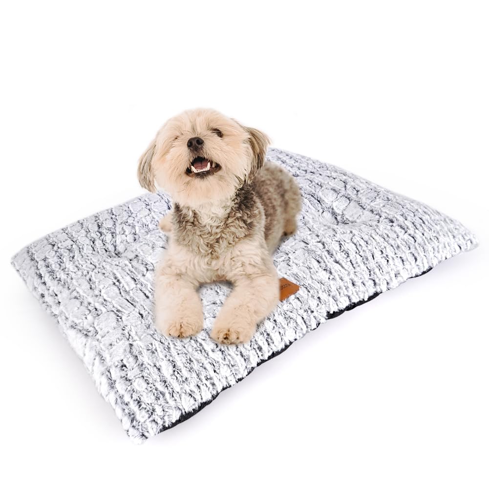 Dog Bed Crate Pad Plush Soft Dog Crate Bed for Medium Dogs and Cats Washable Anti-Slip Kennel Crate Mats for Sleeping and Anti Anxiety M