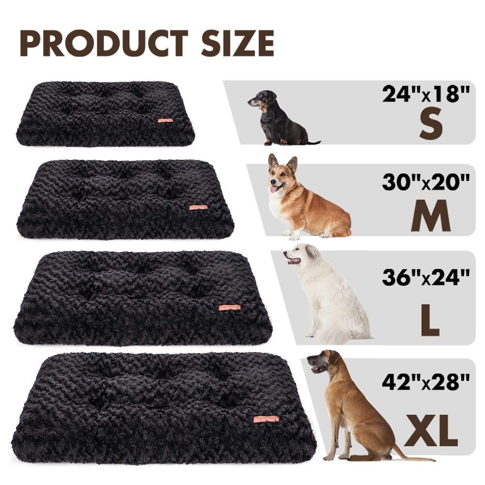 Dog Bed Crate Pad Plush Soft Dog Crate Bed for Medium Dogs and Cats Washable Anti-Slip Kennel Crate Mats for Sleeping and Anti Anxiety M