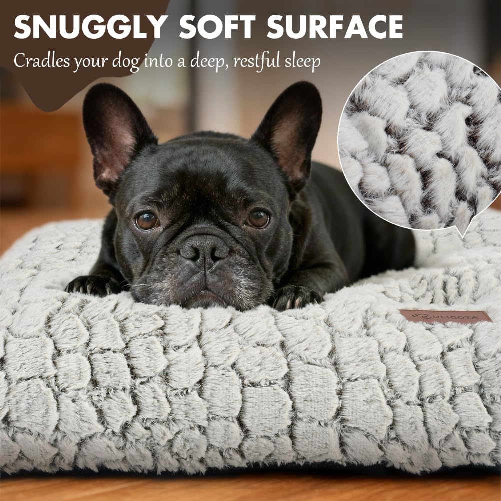 Dog Bed Crate Pad Plush Soft Dog Crate Bed for Medium Dogs and Cats Washable Anti-Slip Kennel Crate Mats for Sleeping and Anti Anxiety M