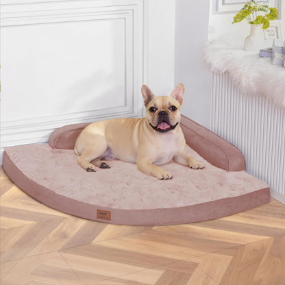 MEKIY Large Dog Bed - XL Orthopedic Egg-Crate Memory Foam Dog Beds with Removable Washable Cover, Waterproof Pet Beds with Non-Slip Bottom, Grey