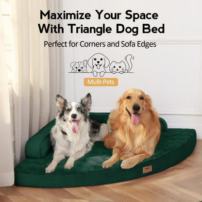 MEKIY Large Dog Bed - XL Orthopedic Egg-Crate Memory Foam Dog Beds with Removable Washable Cover, Waterproof Pet Beds with Non-Slip Bottom, Grey