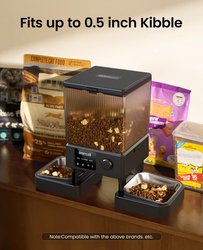 oneisall Automatic Cat Feeder for 2 Cats, 20 Cups/5L Automatic Cat Food Dispenser for Small Pets Indoor, Timed Cat Feeder for Dry Food