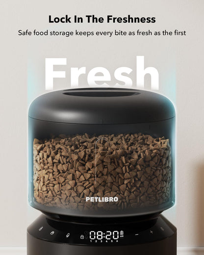 PETLIBRO Automatic Cat Feeder – 3L Programmable Pet Food Dispenser with Airtight Storage, Timed Portion Control, Voice Meal Call & Dual Power Supply, Clog-Free Healthy Feeding for Cats & Small Dogs